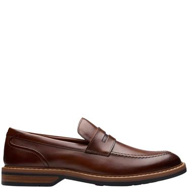 CLARKS MENS SLIP ON SHOE - TAN LEATHER